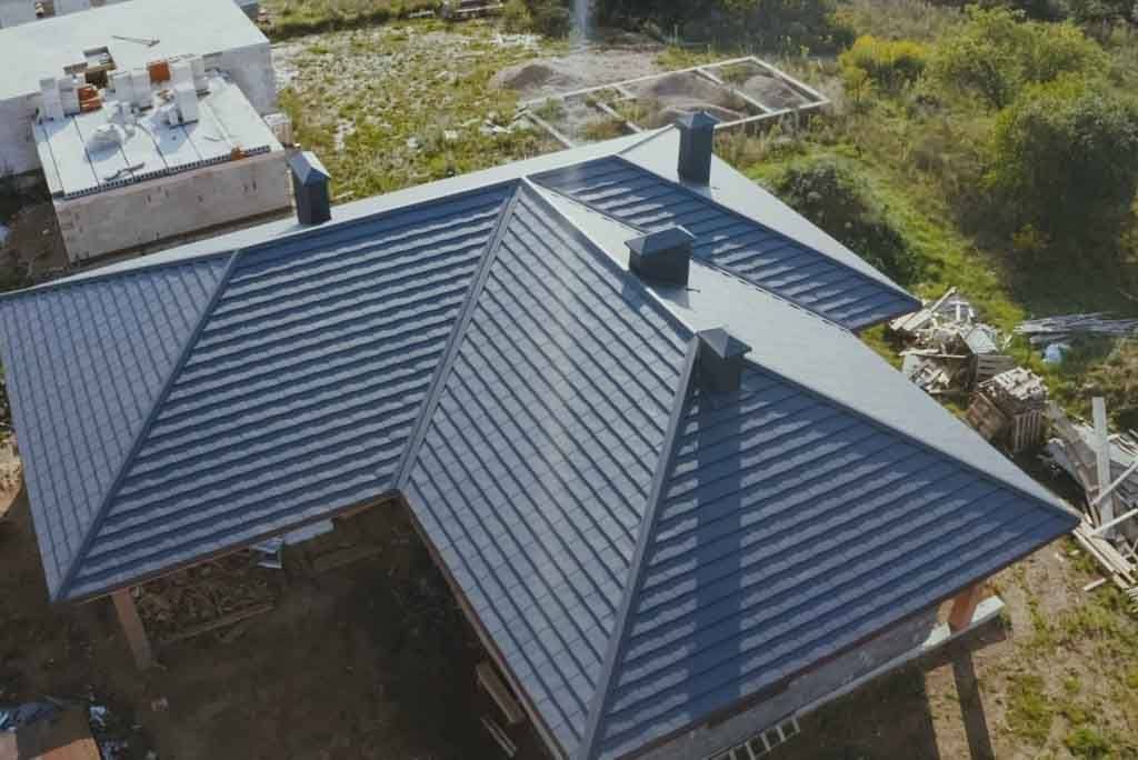 Completed shingle roof installation