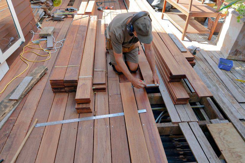 Deck framing being built by the Handyman Sevierville crew