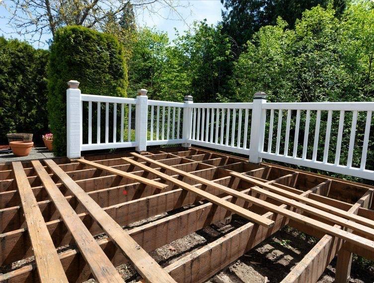 New deck framing freshly installed