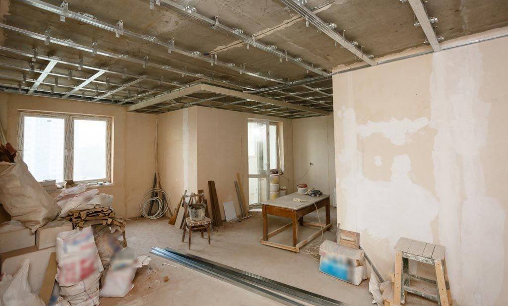 Room before drywall repair