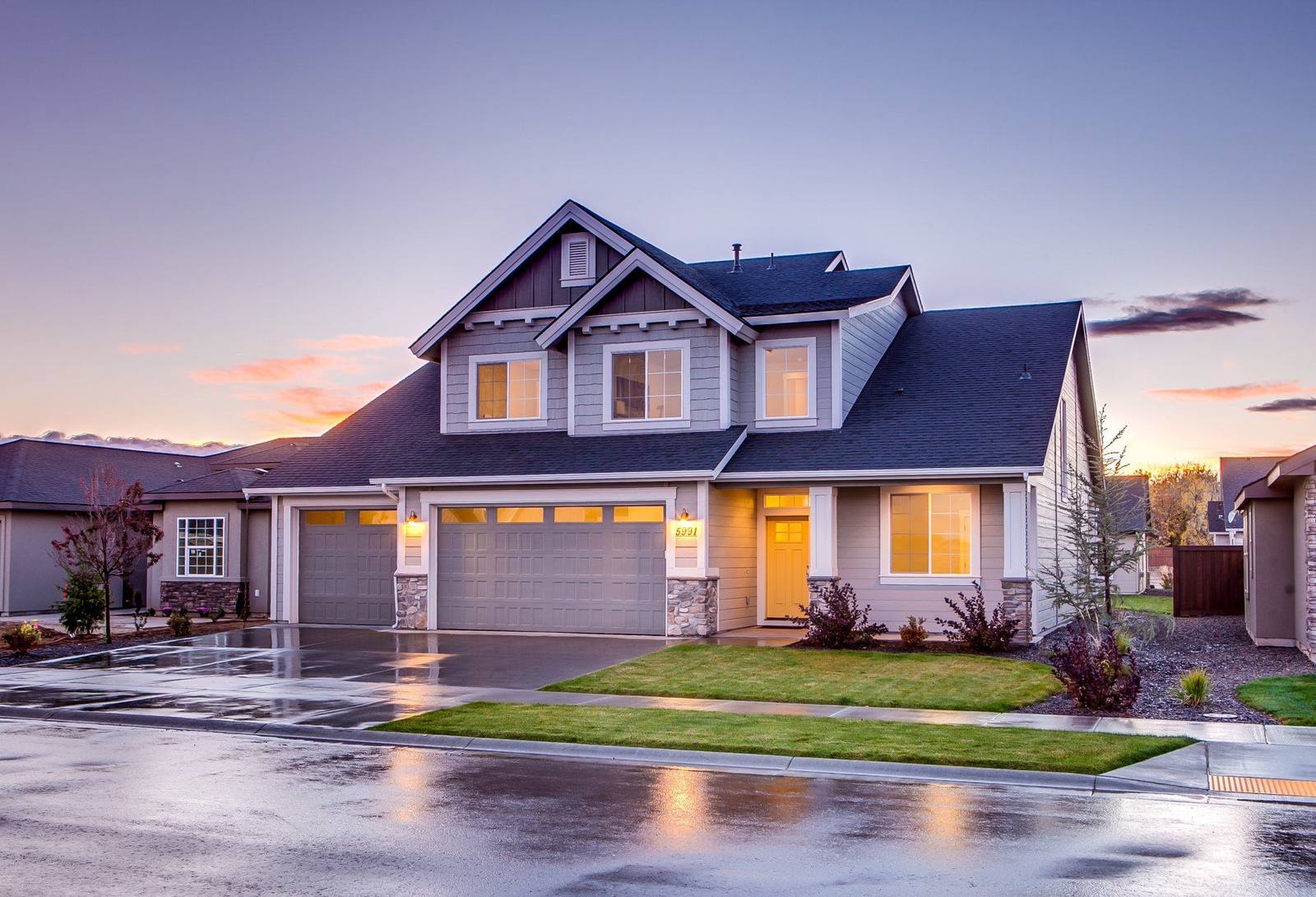 Well-kept two-story home at dusk in Sevierville